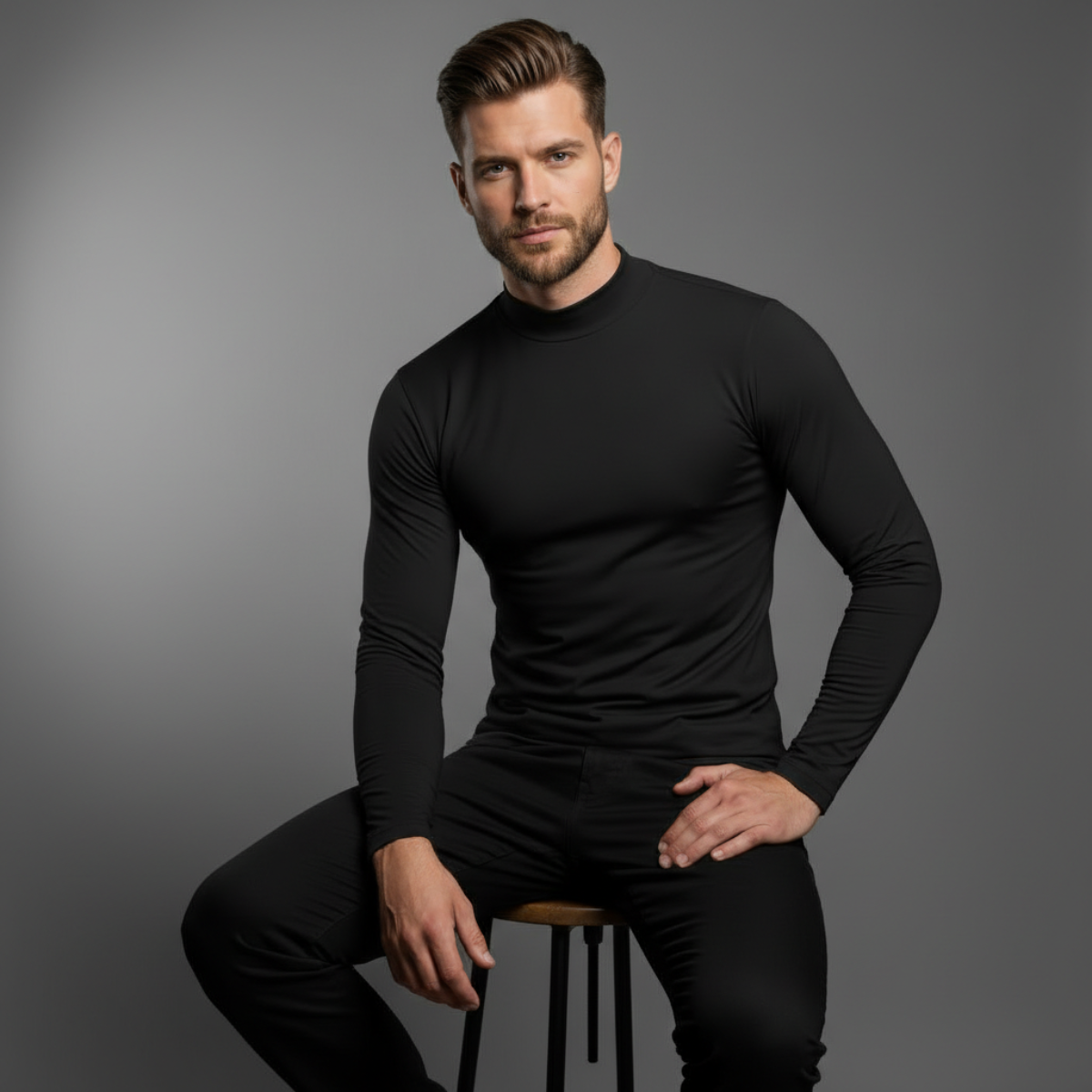 Base Mock Neck – Black