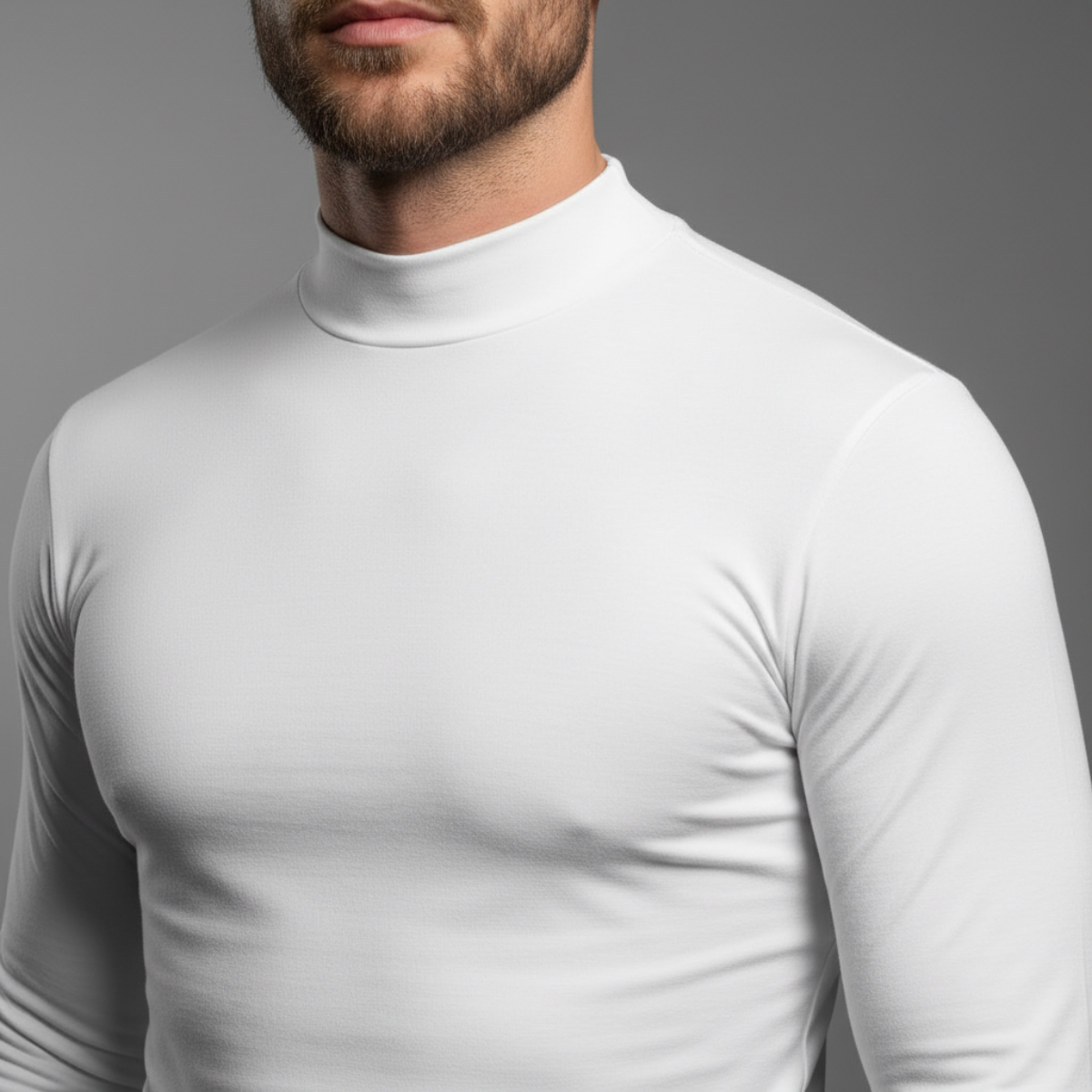 Base Mock Neck – White